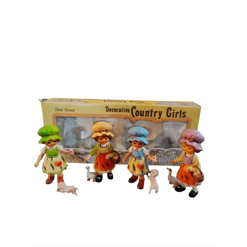 Vintage Country Girls Hand painted Figurines
